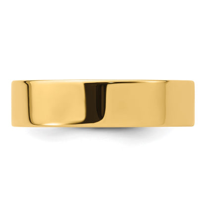 Solid 14K Yellow Gold 6mm Standard Flat Comfort Fit Men's/Women's Wedding Band Ring Size 9