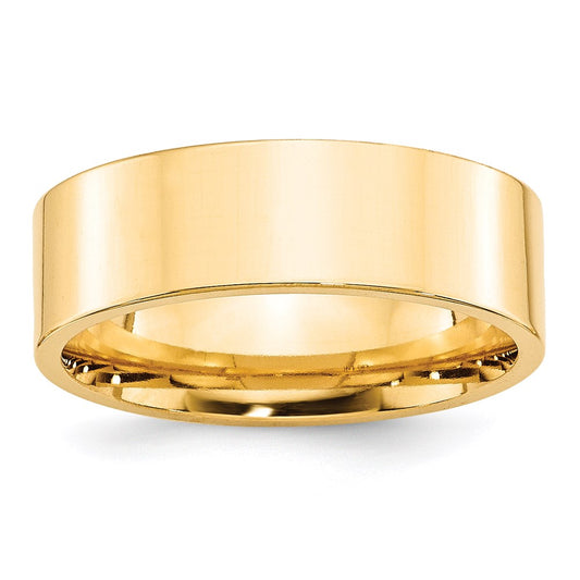 Solid 18K Yellow Gold 7mm Standard Flat Comfort Fit Men's/Women's Wedding Band Ring Size 8.5