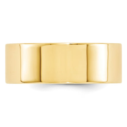 Solid 18K Yellow Gold 8mm Standard Flat Comfort Fit Men's/Women's Wedding Band Ring Size 8.5
