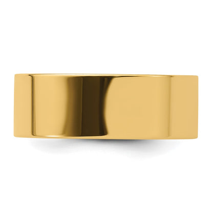Solid 14K Yellow Gold 8mm Standard Flat Comfort Fit Men's/Women's Wedding Band Ring Size 9