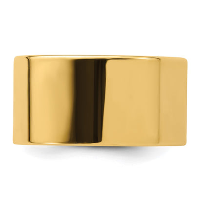 Solid 14K Yellow Gold 12mm Standard Flat Comfort Fit Men's/Women's Wedding Band Ring Size 5