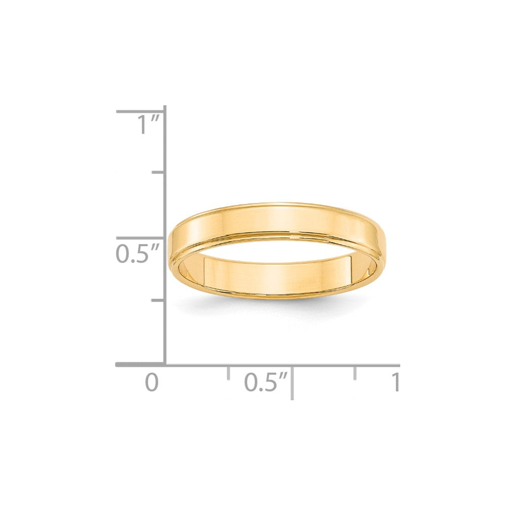 Solid 18K Yellow Gold 4mm Flat with Step Edge Men's/Women's Wedding Band Ring Size 10.5