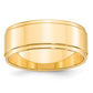 Solid 18K Yellow Gold 8mm Flat with Step Edge Men's/Women's Wedding Band Ring Size 11