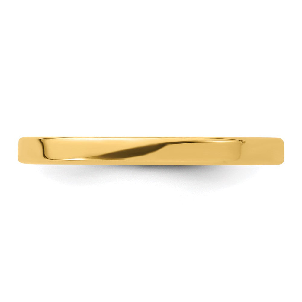 Solid 14K Yellow Gold 2mm Light Weight Flat Men's/Women's Wedding Band Ring Size 13.5