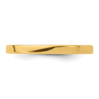 Solid 14K Yellow Gold 2mm Light Weight Flat Men's/Women's Wedding Band Ring Size 13.5