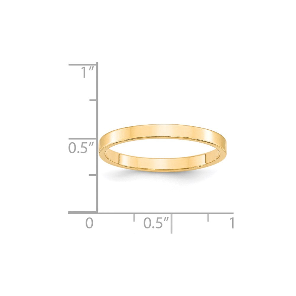 Solid 14K Yellow Gold 2.5mm Light Weight Flat Men's/Women's Wedding Band Ring Size 9