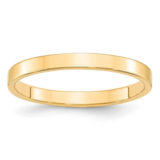 Solid 18K Yellow Gold 2.5mm Light Weight Flat Men's/Women's Wedding Band Ring Size 6.5