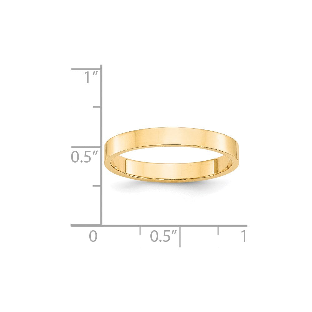 Solid 18K Yellow Gold 3mm Light Weight Flat Men's/Women's Wedding Band Ring Size 6
