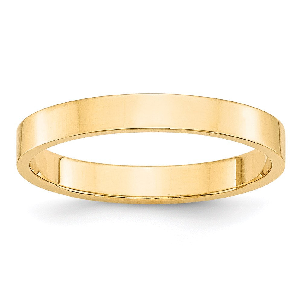 Solid 18K Yellow Gold 3mm Light Weight Flat Men's/Women's Wedding Band Ring Size 10