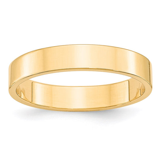 Solid 14K Yellow Gold 4mm Light Weight Flat Men's/Women's Wedding Band Ring Size 6.5