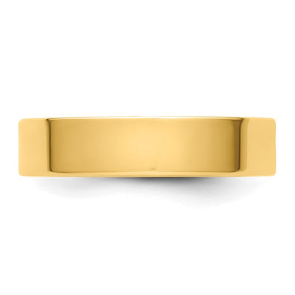 Solid 14K Yellow Gold 5mm Light Weight Flat Men's/Women's Wedding Band Ring Size 10