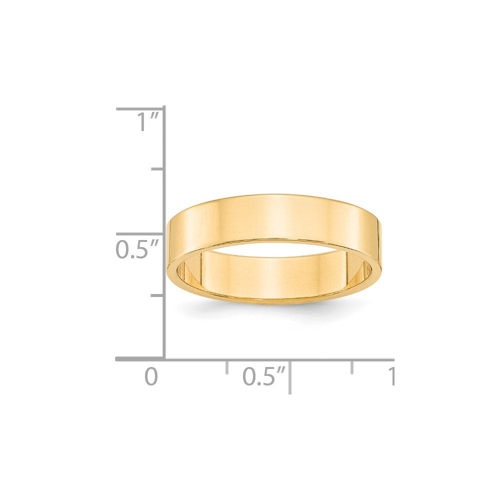 Solid 18K Yellow Gold 5mm Light Weight Flat Men's/Women's Wedding Band Ring Size 5.5