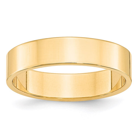 Solid 18K Yellow Gold 5mm Light Weight Flat Men's/Women's Wedding Band Ring Size 7.5