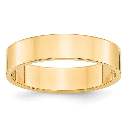 Solid 18K Yellow Gold 5mm Light Weight Flat Men's/Women's Wedding Band Ring Size 10.5