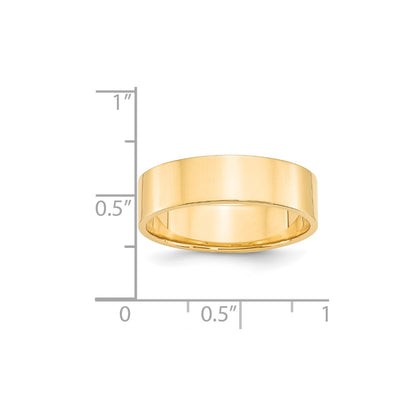 Solid 18K Yellow Gold 6mm Light Weight Flat Men's/Women's Wedding Band Ring Size 12.5