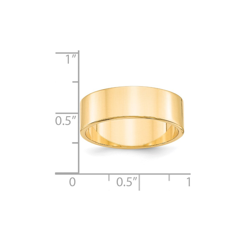 Solid 18K Yellow Gold 7mm Light Weight Flat Men's/Women's Wedding Band Ring Size 10.5