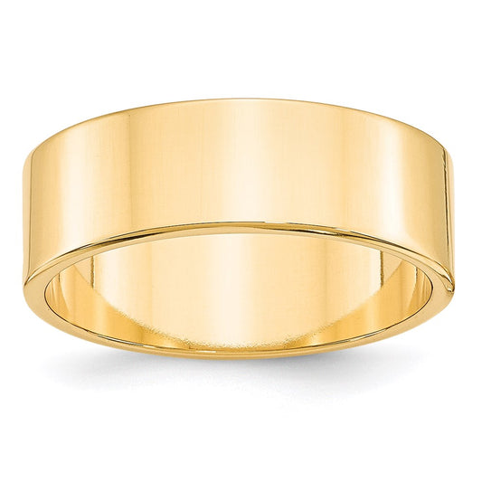 Solid 14K Yellow Gold 7mm Light Weight Flat Men's/Women's Wedding Band Ring Size 7.5