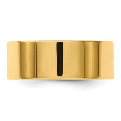 Solid 14K Yellow Gold 8mm Light Weight Flat Men's/Women's Wedding Band Ring Size 4