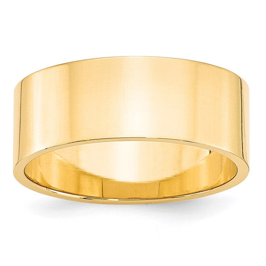 Solid 18K Yellow Gold 8mm Light Weight Flat Men's/Women's Wedding Band Ring Size 5.5