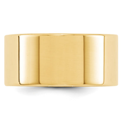 Solid 18K Yellow Gold 10mm Light Weight Flat Men's/Women's Wedding Band Ring Size 14