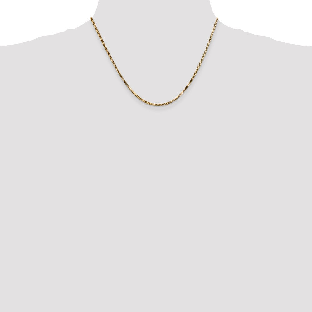 14K Yellow Gold 18 inch 1.5mm Franco with Lobster Clasp Chain Necklace