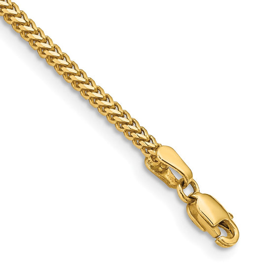 14K Yellow Gold 8 inch 1.5mm Franco with Lobster Clasp Bracelet