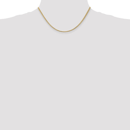 14K Yellow Gold 16 inch 2mm Franco with Lobster Clasp Chain Necklace