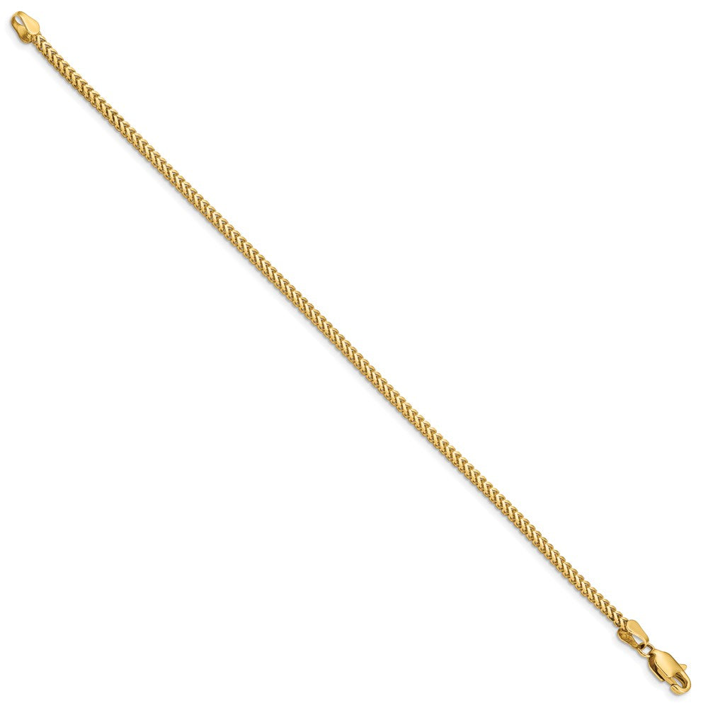 14K Yellow Gold 8 inch 2mm Franco with Lobster Clasp Bracelet