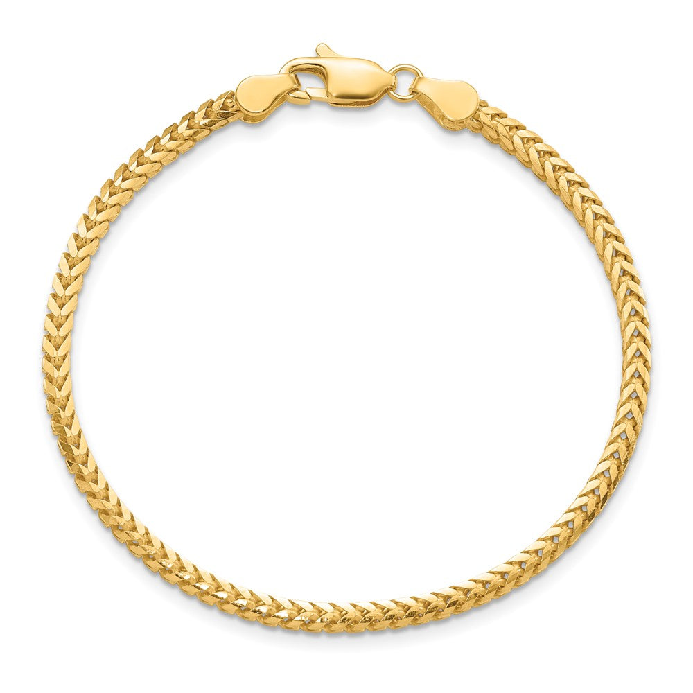 14K Yellow Gold 7 inch 2.5mm Franco with Lobster Clasp Bracelet