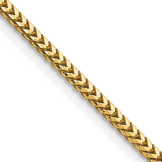 14K Yellow Gold 16 inch 2.5mm Franco with Lobster Clasp Chain Necklace