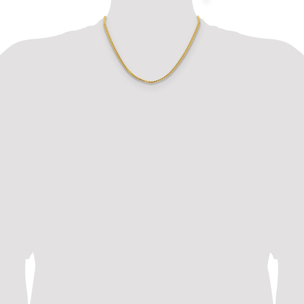 14K Yellow Gold 18 inch 3mm Franco with Fancy Lobster Clasp Chain Necklace
