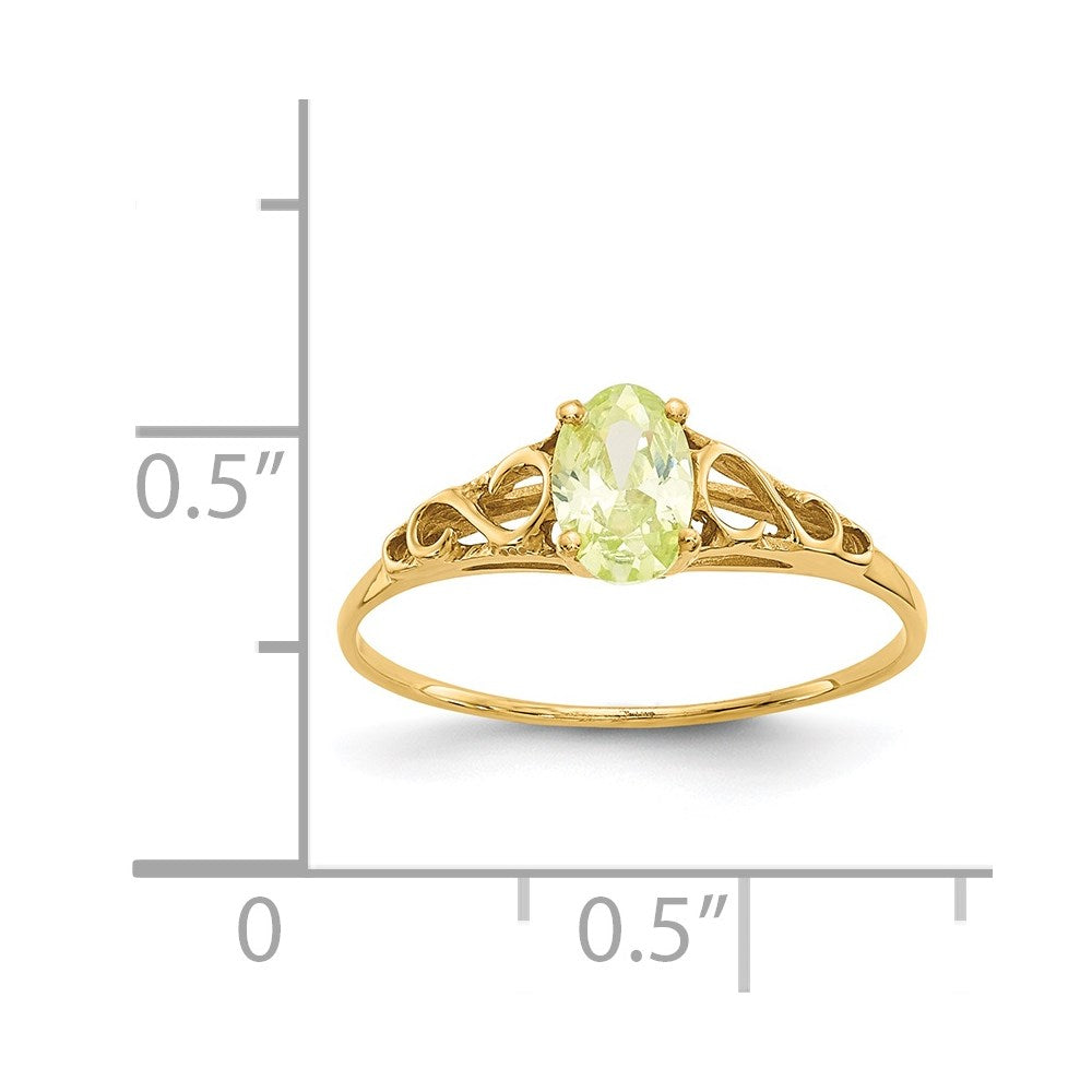 14K Yellow Gold Madi K Synthetic Peridot Ring