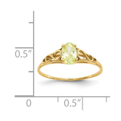 14K Yellow Gold Madi K Synthetic Peridot Ring