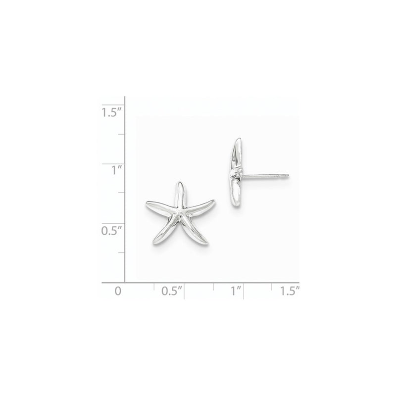14k White Gold Polished Starfish Post Earrings