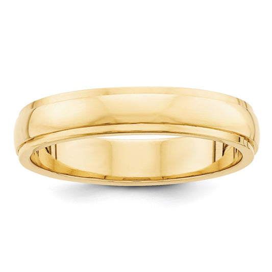 Solid 14K Yellow Gold 4mm Half-Round Edge Men's/Women's Wedding Band Ring Size 10