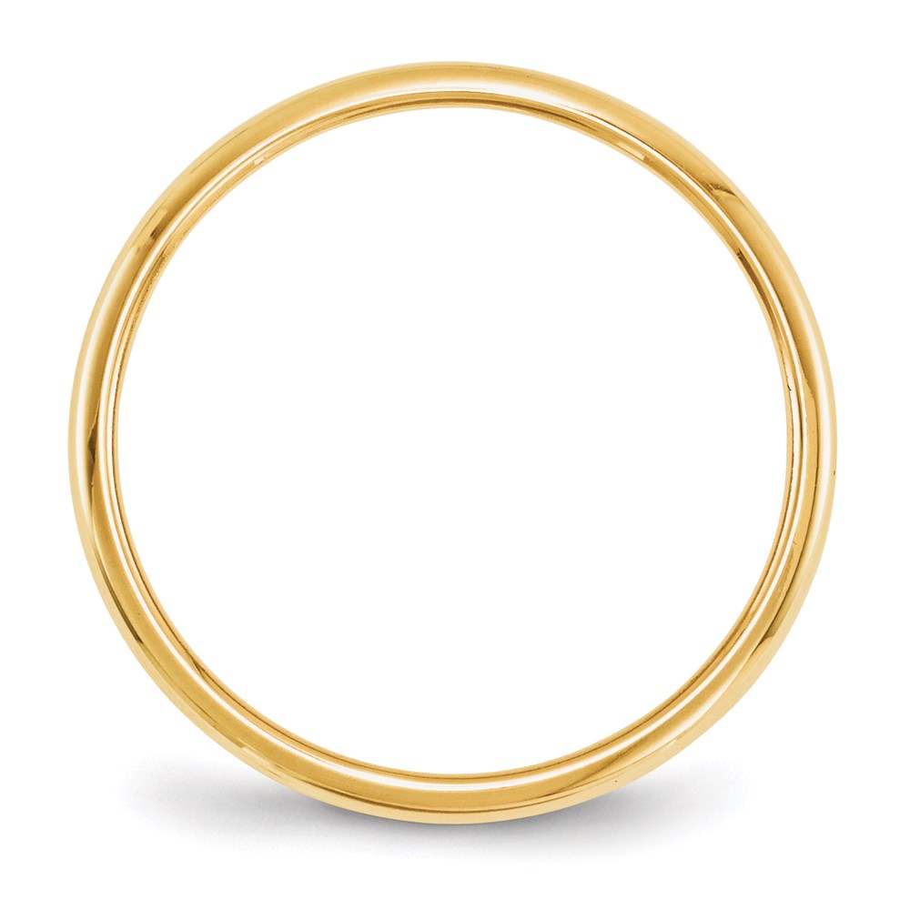 Solid 18K Yellow Gold 2mm Half Round Men's/Women's Wedding Band Ring Size 10