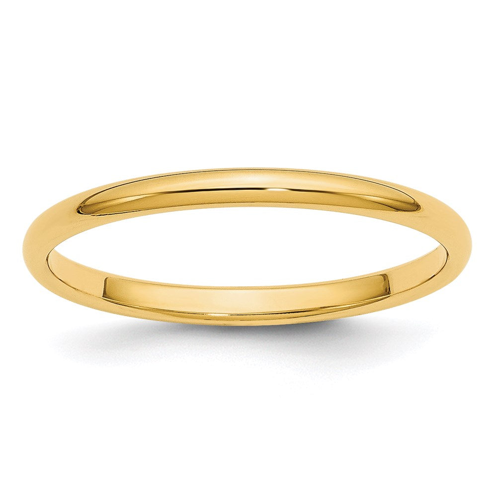 Solid 18K Yellow Gold 2mm Half-Round Wedding Men's/Women's Wedding Band Ring Size 5