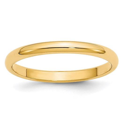 Solid 18K Yellow Gold 2.5mm Half Round Men's/Women's Wedding Band Ring Size 9