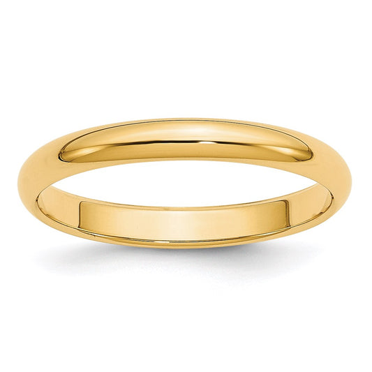Solid 14K Yellow Gold 3mm Half-Round Wedding Men's/Women's Wedding Band Ring Size 9