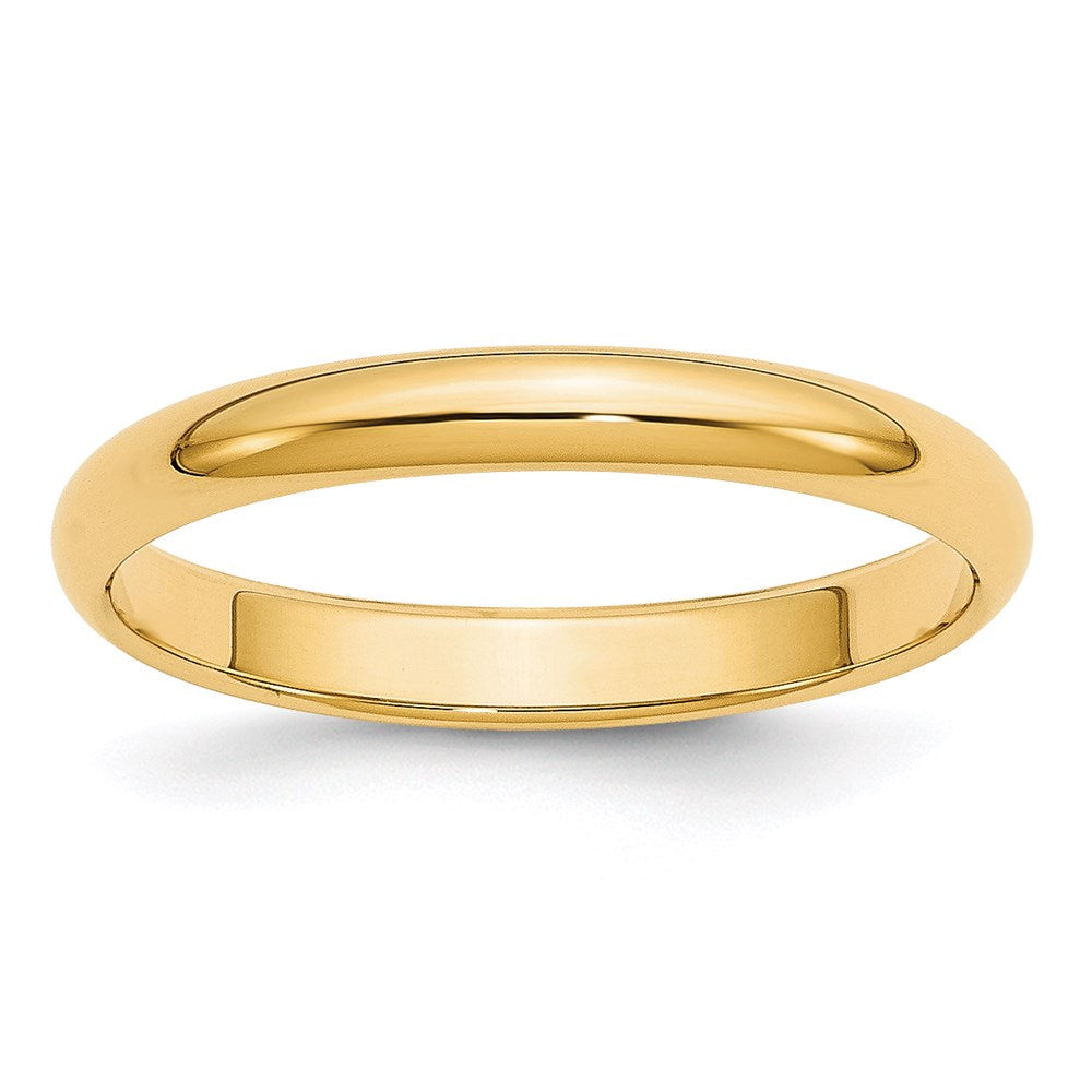 Solid 14K Yellow Gold 3mm Half-Round Wedding Men's/Women's Wedding Band Ring Size 6.5
