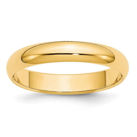 Solid 14K Yellow Gold 4mm Half-Round Wedding Men's/Women's Wedding Band Ring Size 6