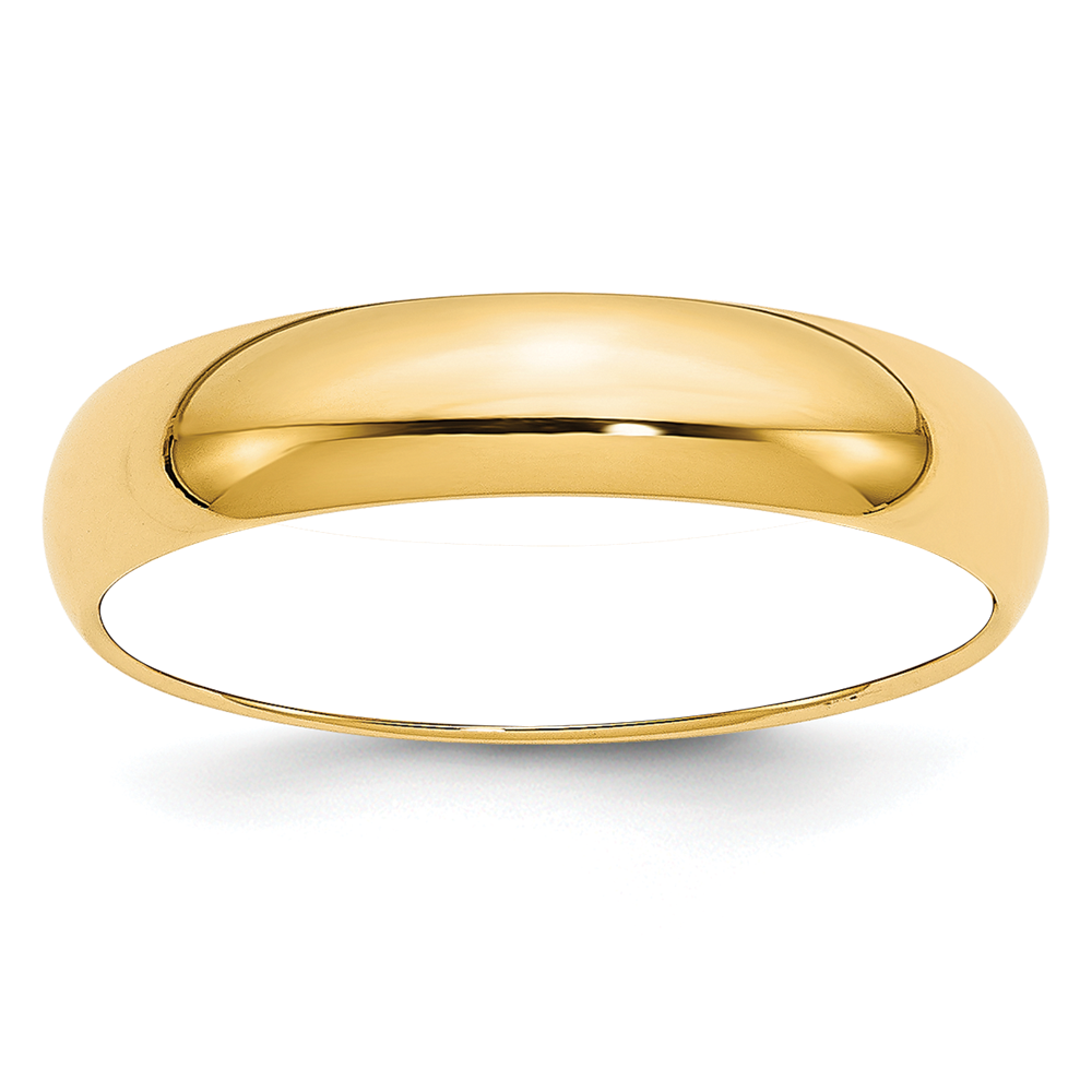 Solid 14K Yellow Gold 5mm Half-Round Wedding Men's/Women's Wedding Band Ring Size 10