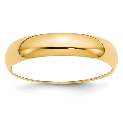 Solid 14K Yellow Gold 5mm Half-Round Wedding Men's/Women's Wedding Band Ring Size 10