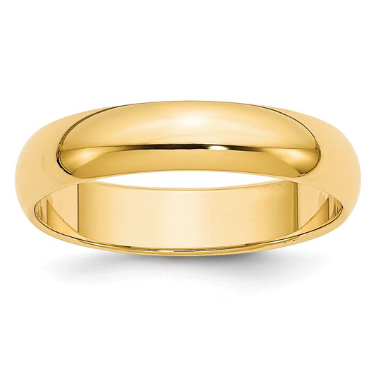 Solid 14K Yellow Gold 5mm Half-Round Wedding Men's/Women's Wedding Band Ring Size 10