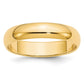 Solid 18K Yellow Gold 5mm Half-Round Wedding Men's/Women's Wedding Band Ring Size 9.5