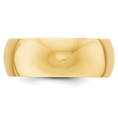 Solid 18K Yellow Gold 8mm Half Round Men's/Women's Wedding Band Ring Size 12.5