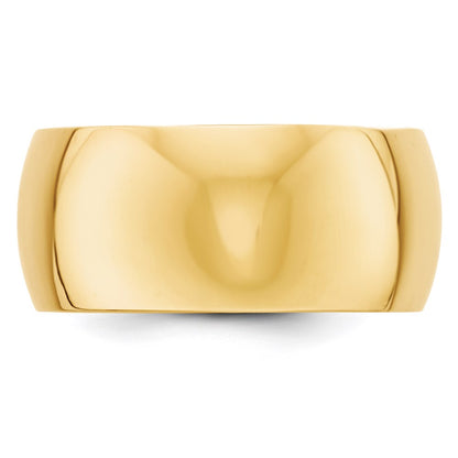 Solid 14K Yellow Gold 10mm Half Round Men's/Women's Wedding Band Ring Size 8.5