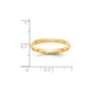 Solid 18K Yellow Gold 2.5mm Half Round with Edge Men's/Women's Wedding Band Ring Size 12