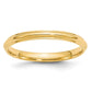 Solid 18K Yellow Gold 2.5mm Half Round with Edge Men's/Women's Wedding Band Ring Size 9