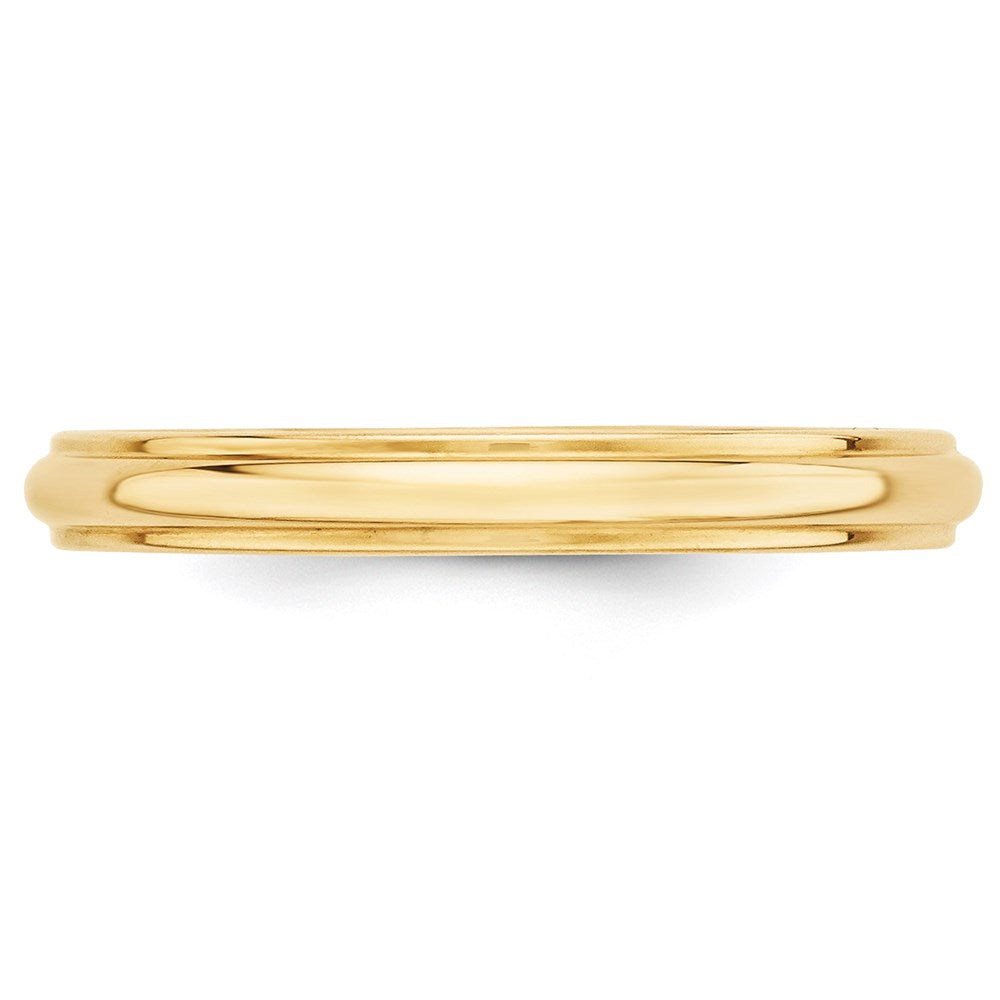 Solid 18K Yellow Gold 3mm Half Round with Edge Men's/Women's Wedding Band Ring Size 4.5